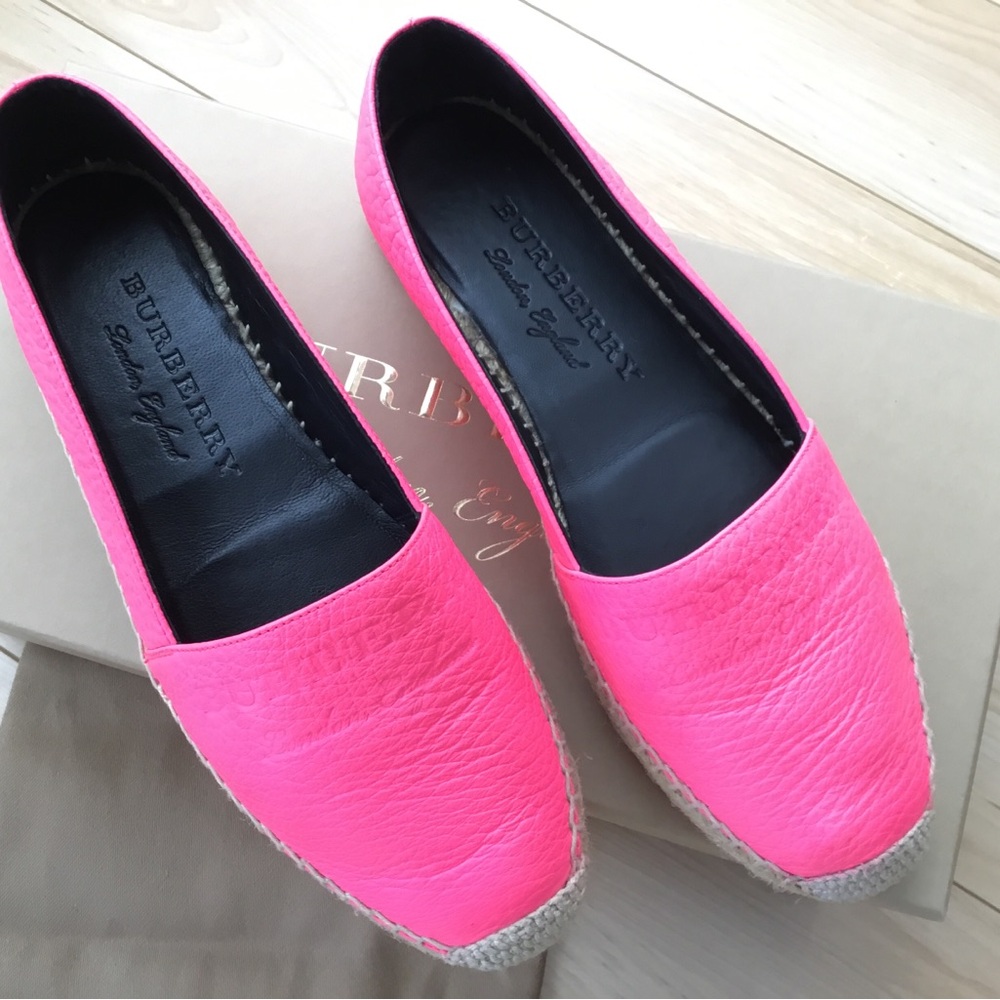 Burberry Neon Pink Espadrilles 100% authentic